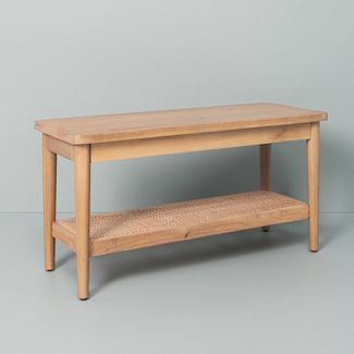Wood And Cane Bench