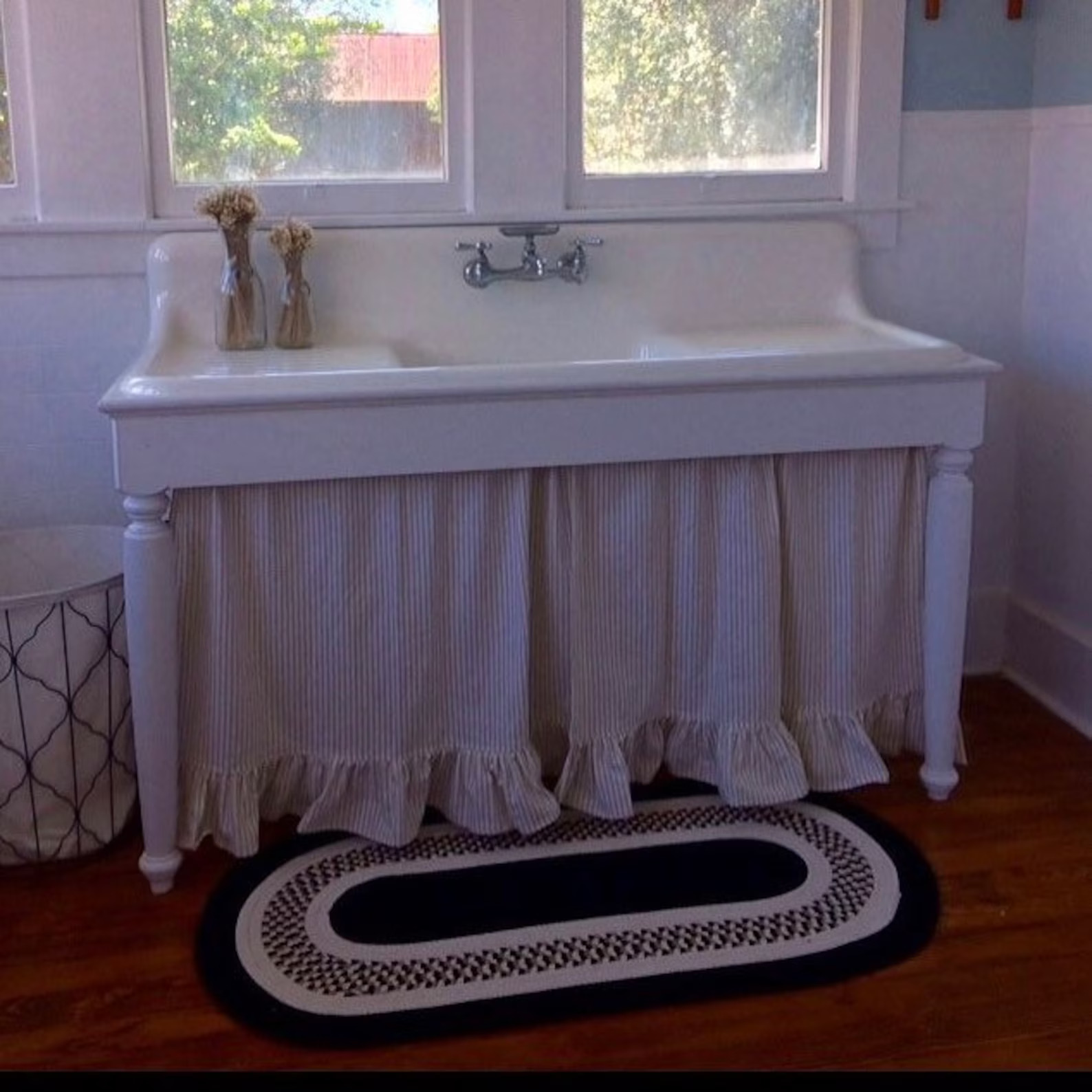 Custom Ruffled Sink Curtain