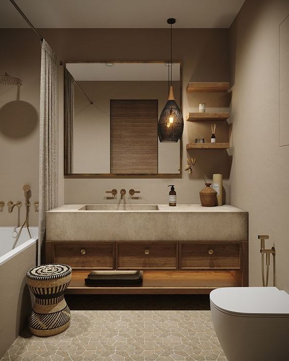 Minimalist Bathroom Japandi Design
