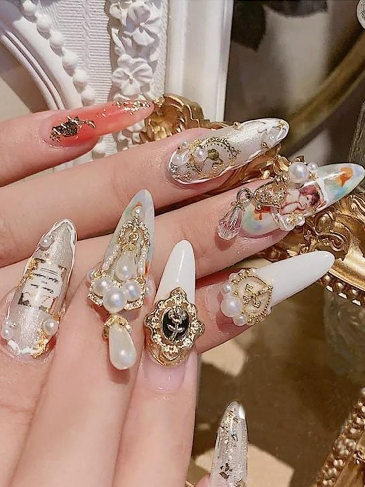 Maximalist Nail Art With Pearls