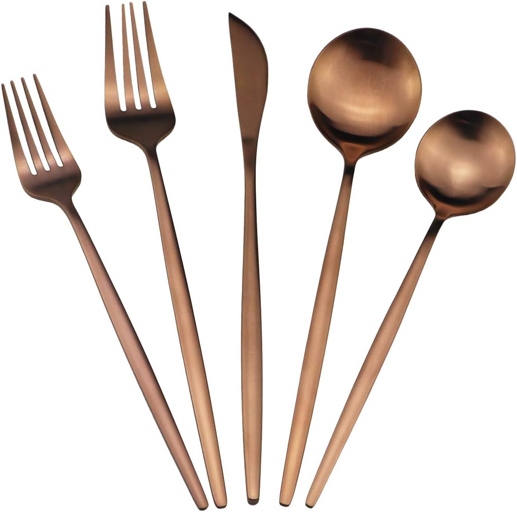 Matte Copper Silverware Set