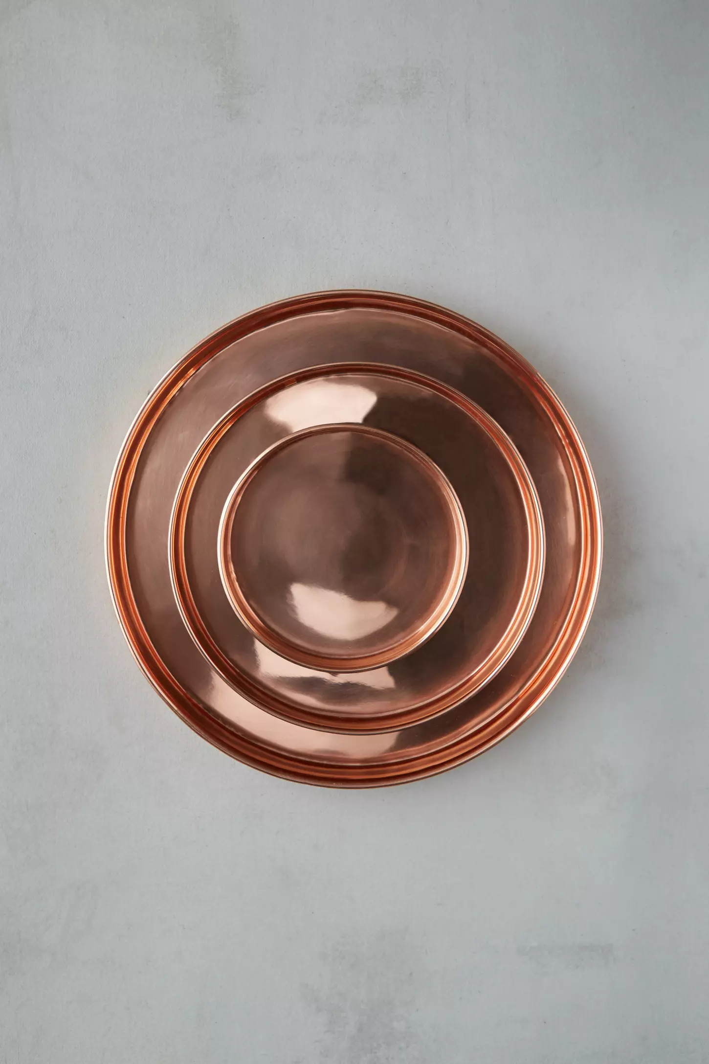 Solid Copper Circle Tray