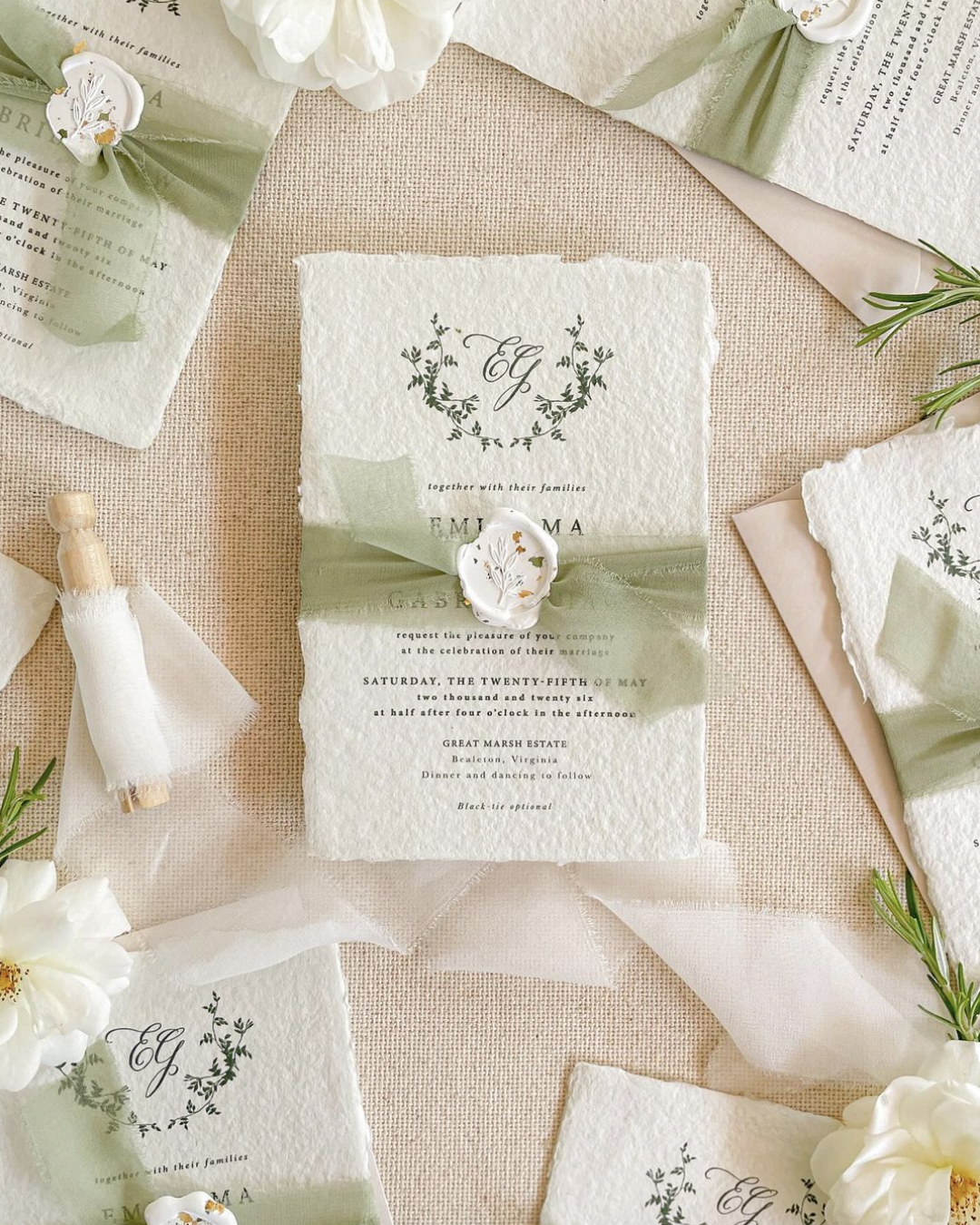 Wedding Invitation Layered Textures