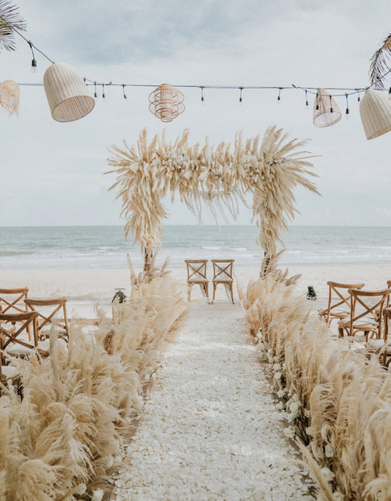 Boho Beach Wedding Pampas Grass