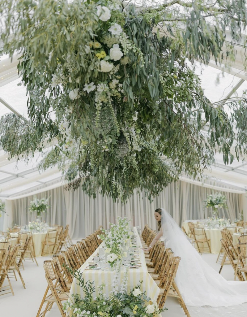 Hanging Floral Installation Wedding