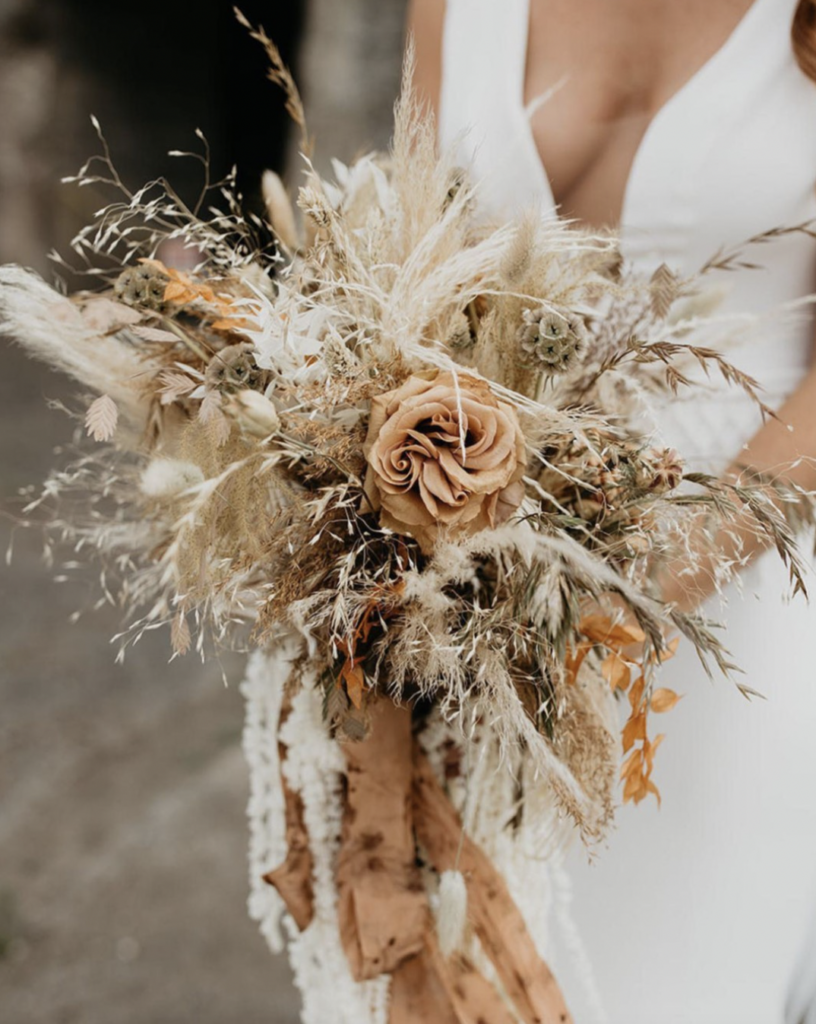 Neutral Boho Wedding Bouquet