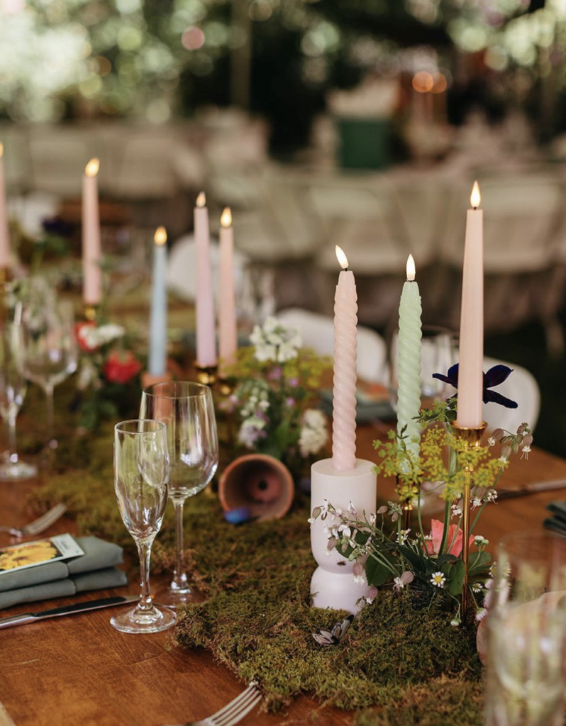 Pastel Candles Garden Boho Wedding