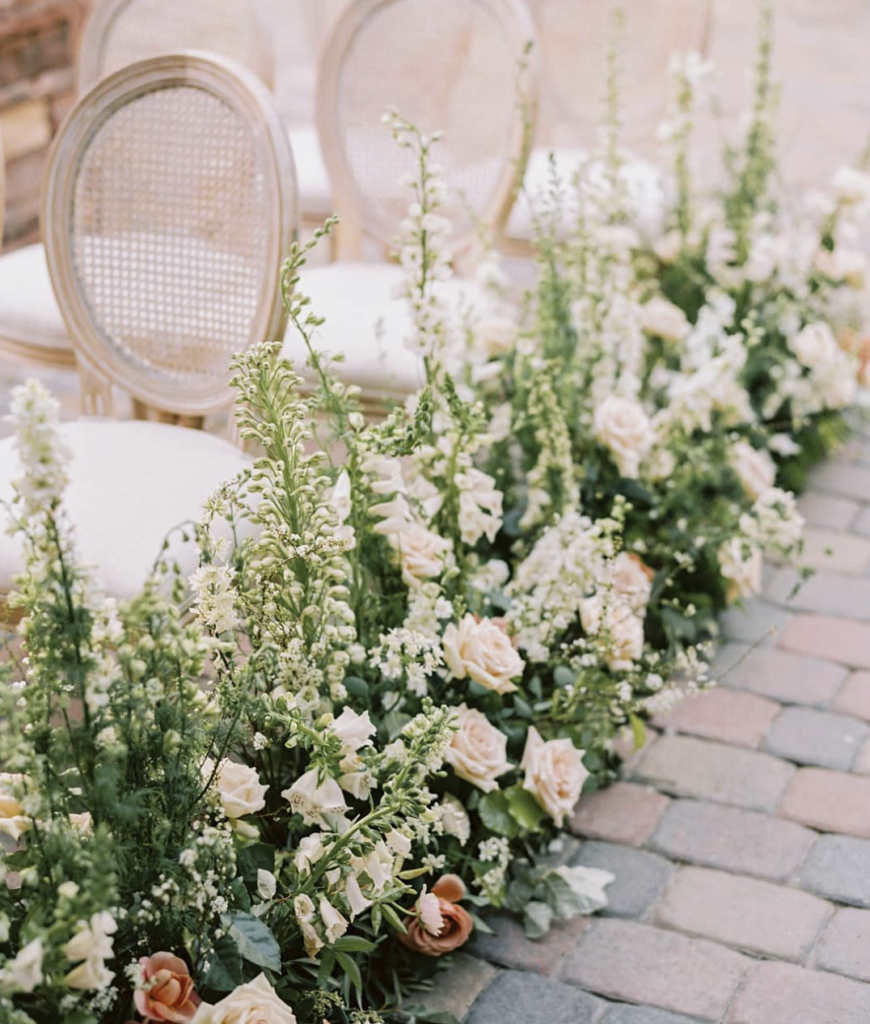 Boho Wedding Ceremony Aisle Flowers