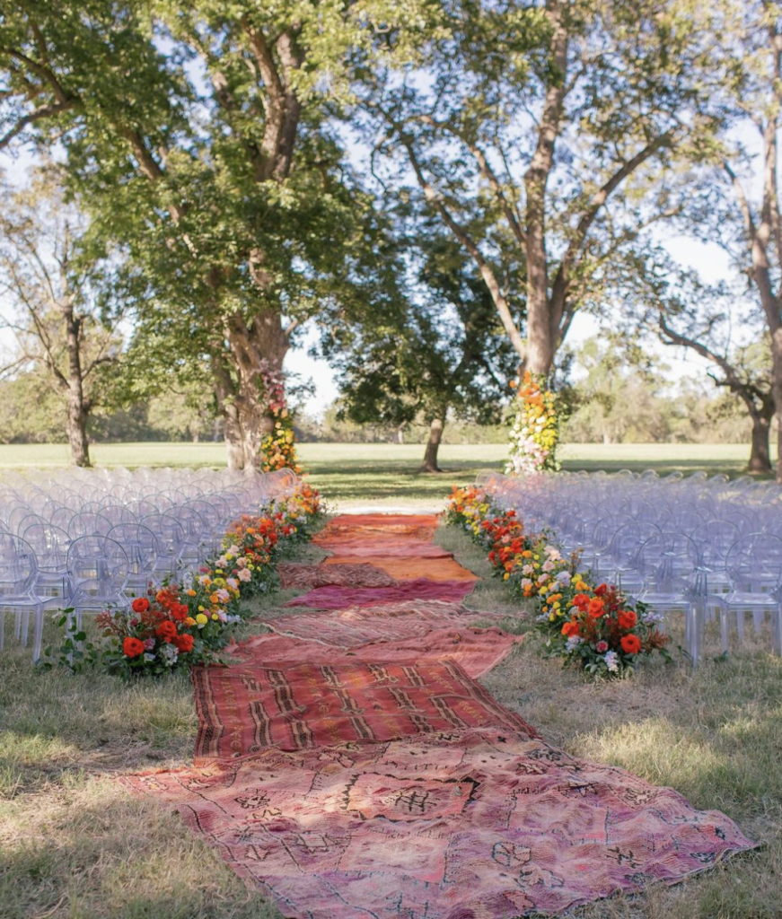 Boho Wedding Ceremony Vintage Rugs