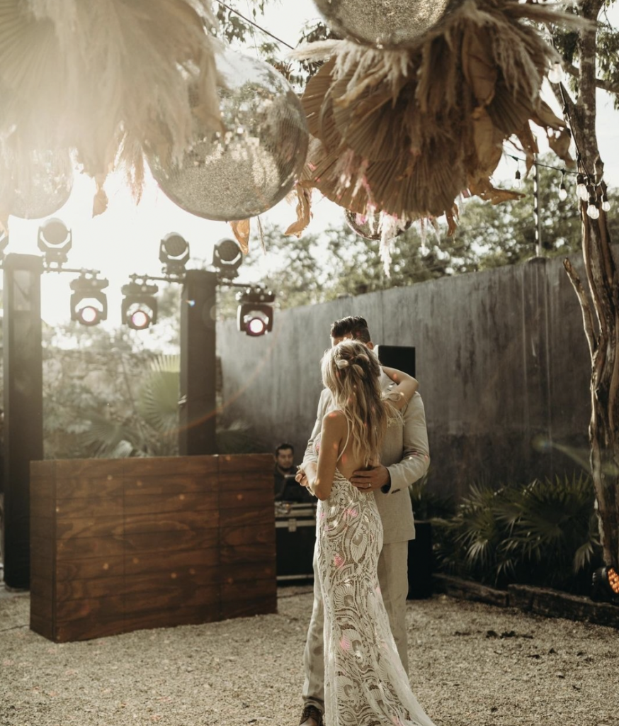 Boho Wedding Reception Disco Balls