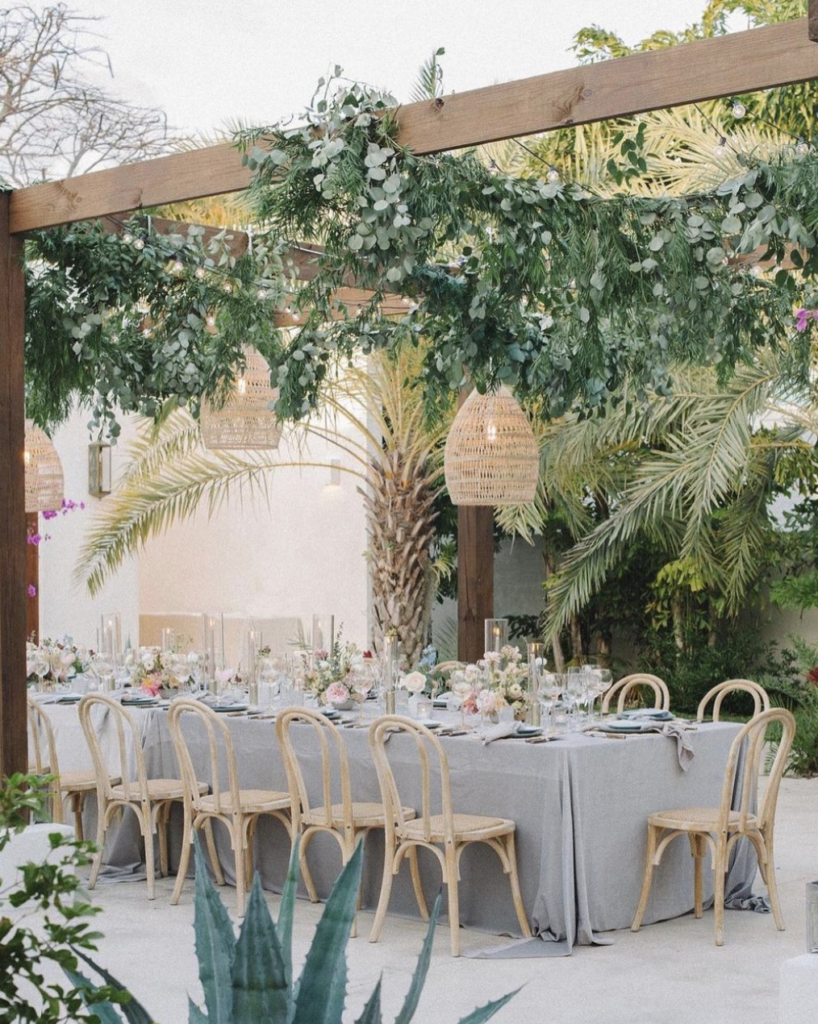 Hanging Greenery Boho Wedding Reception