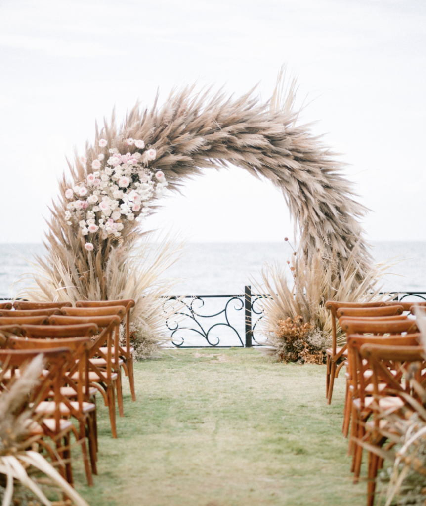 Pampas Grass Arch Boho Wedding