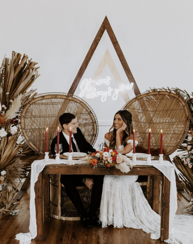 Wooden Arches Boho Wedding Reception