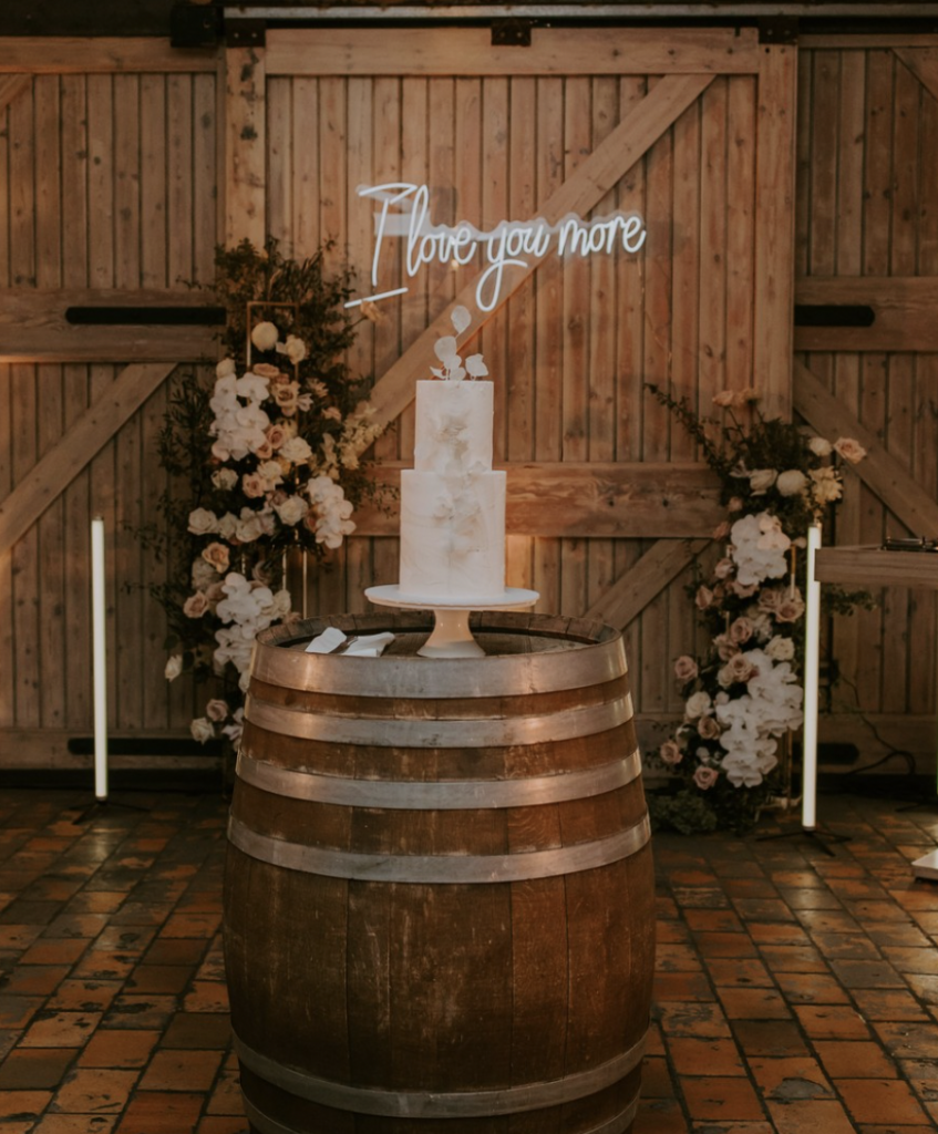 Wooden Barrels Wedding Reception