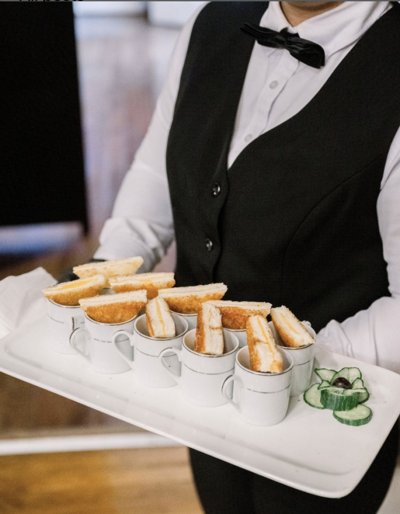 Boho Wedding Appetizers Grilled Cheese Tomato Soup