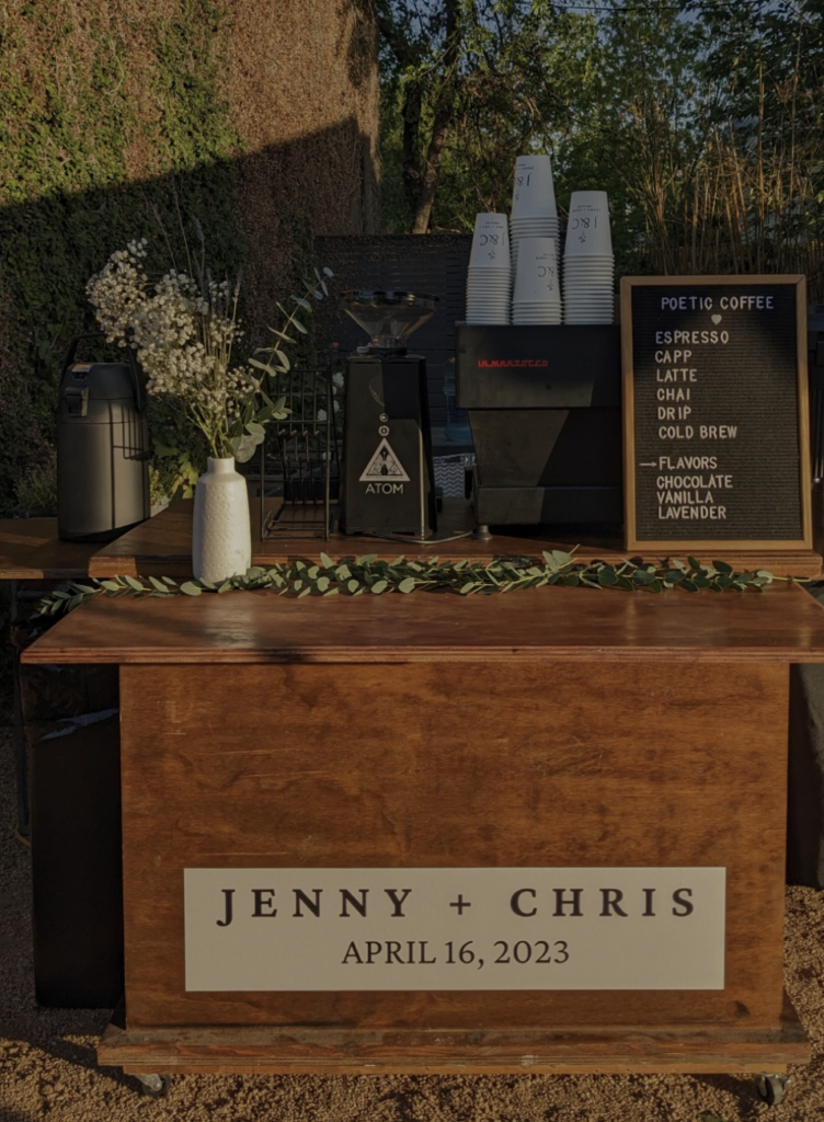 Boho Wedding Coffee Cart