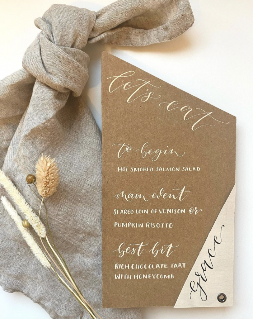 Boho Wedding Menu Ideas