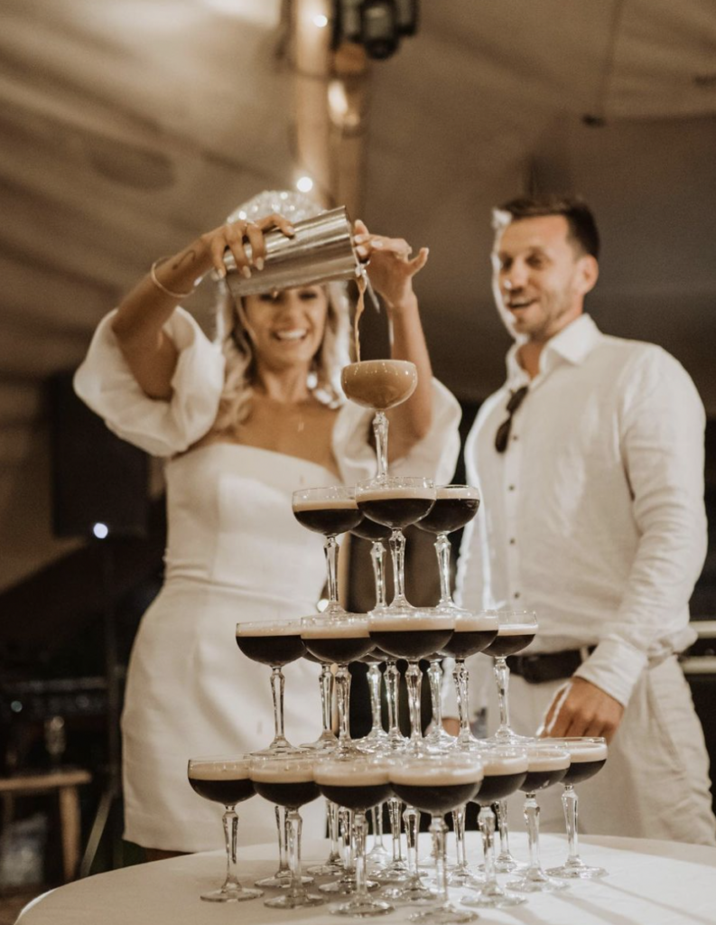 Espresso Martini Tower Boho Wedding