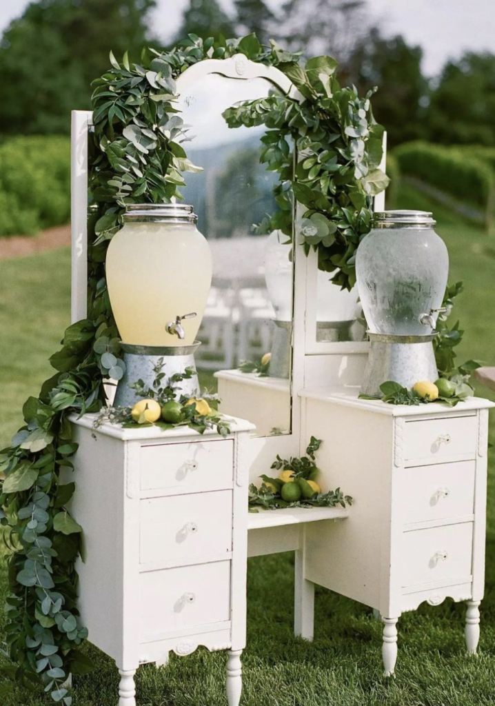 Repurposed Furniture Boho Wedding Bar