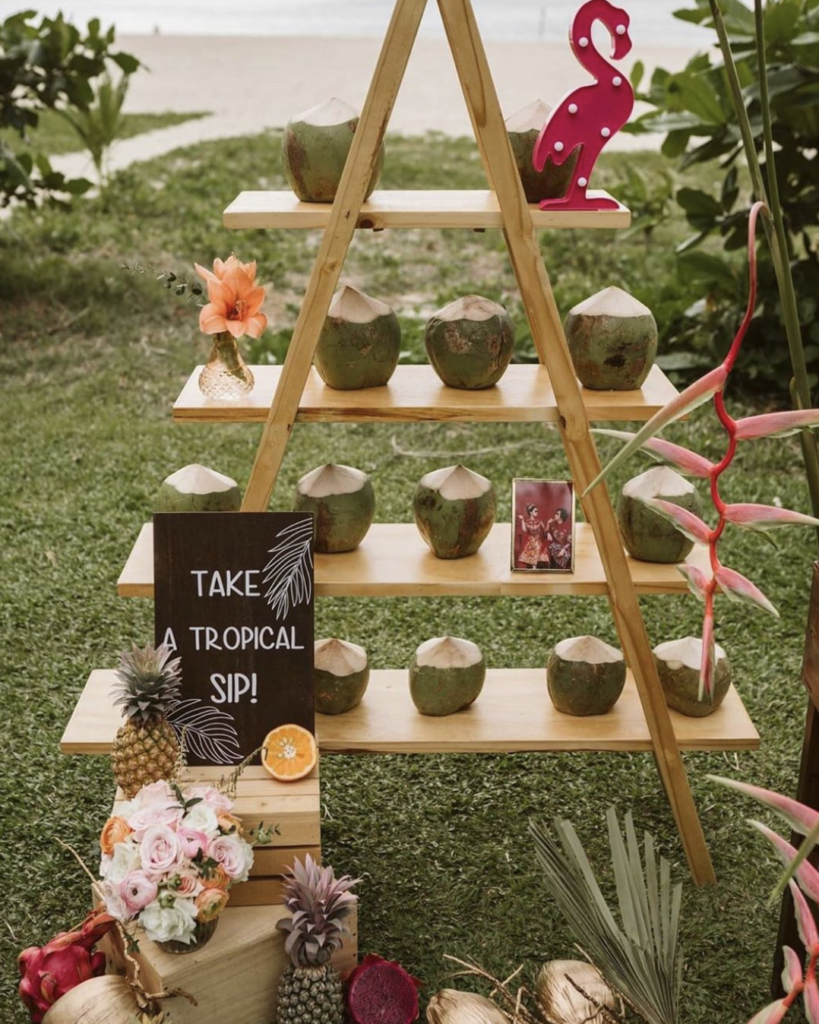 Summer Boho Wedding Coconut Drinks