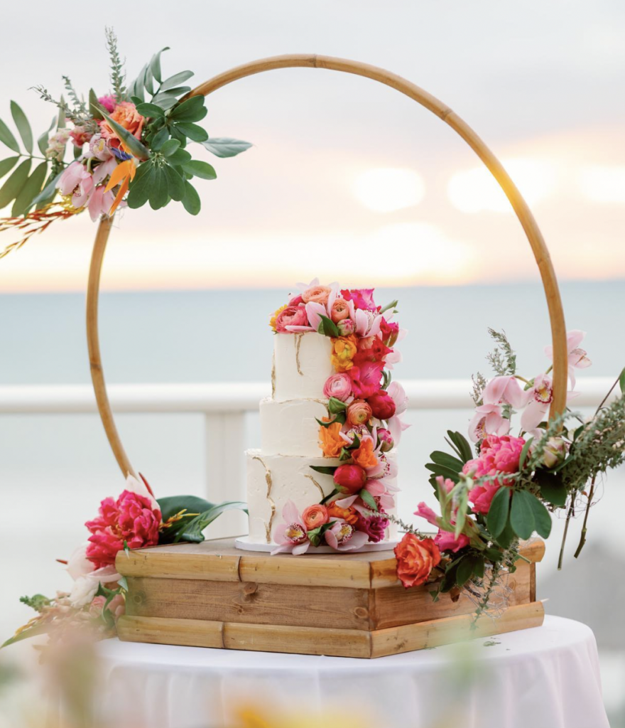 Beachy Boho Wedding Cake Bamboo Hoop