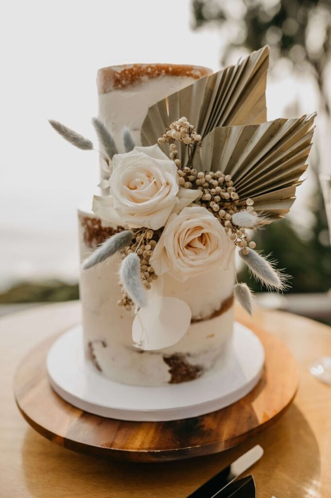 Boho Wedding Cake Palm Frond