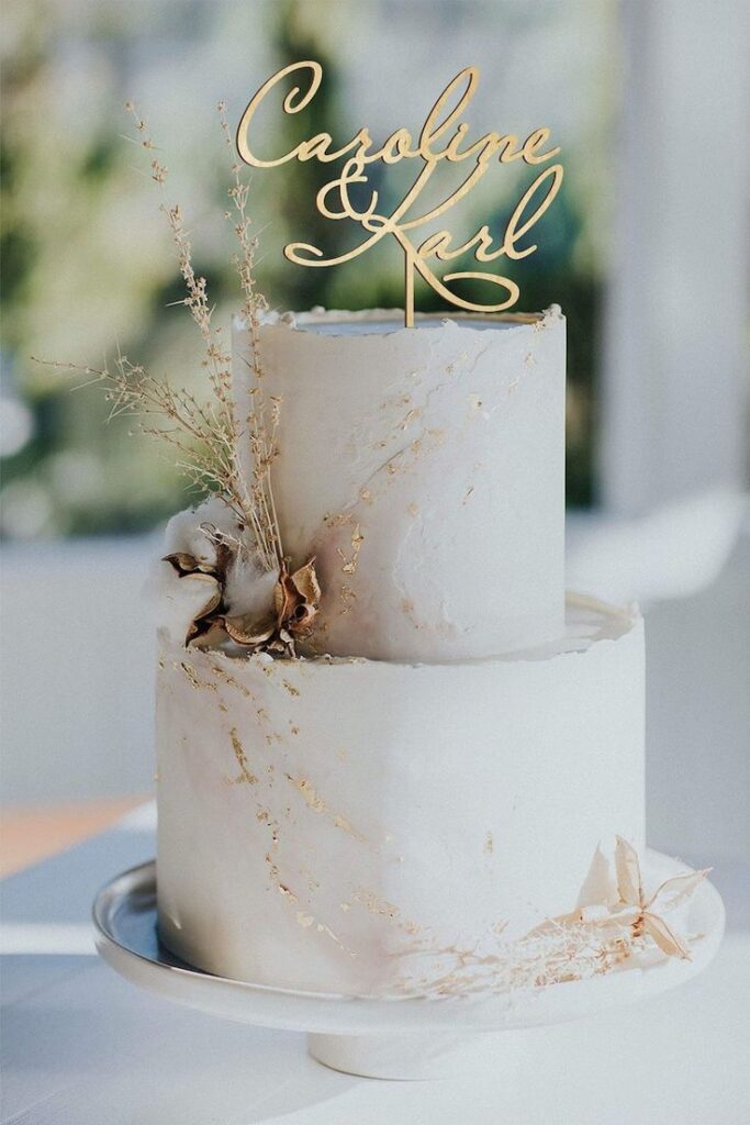 Calligraphy Wedding Cake Topper