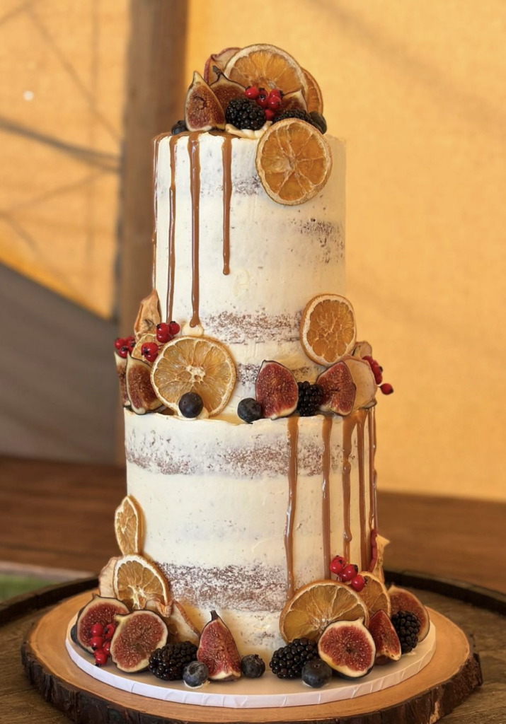 Citrus And Fig Boho Wedding Cake