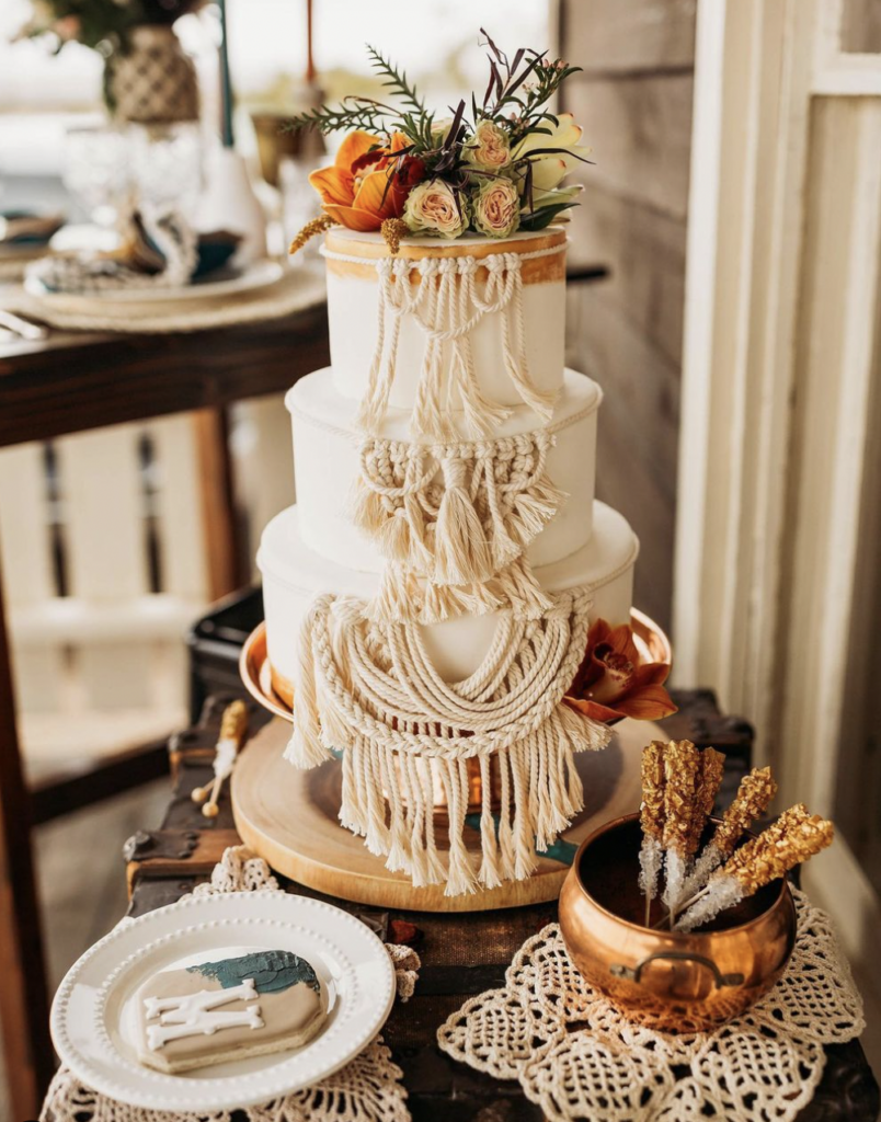 Macrame Boho Wedding Cake