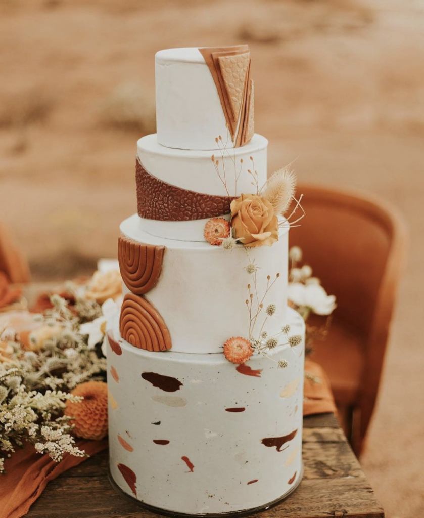 Modern Boho Wedding Cake