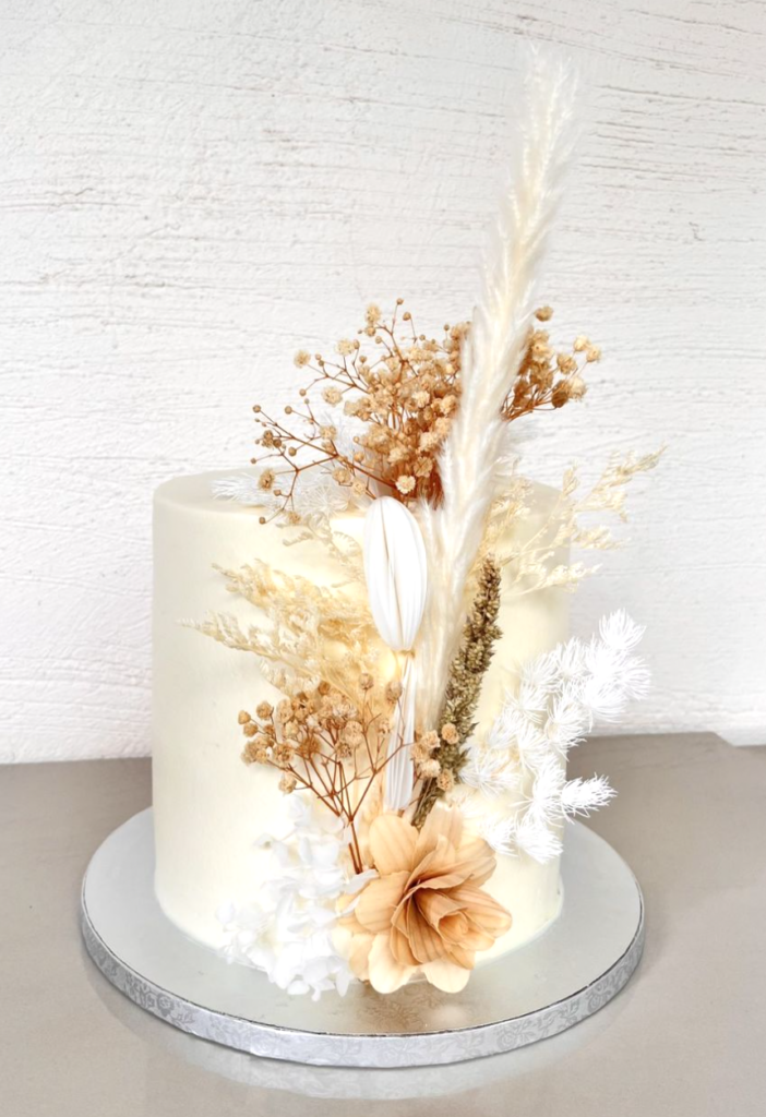 Neutral Modern Boho Wedding Cake