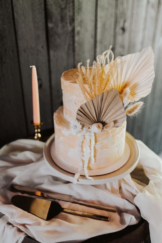 Palm Frond Beachy Wedding Cake Topper