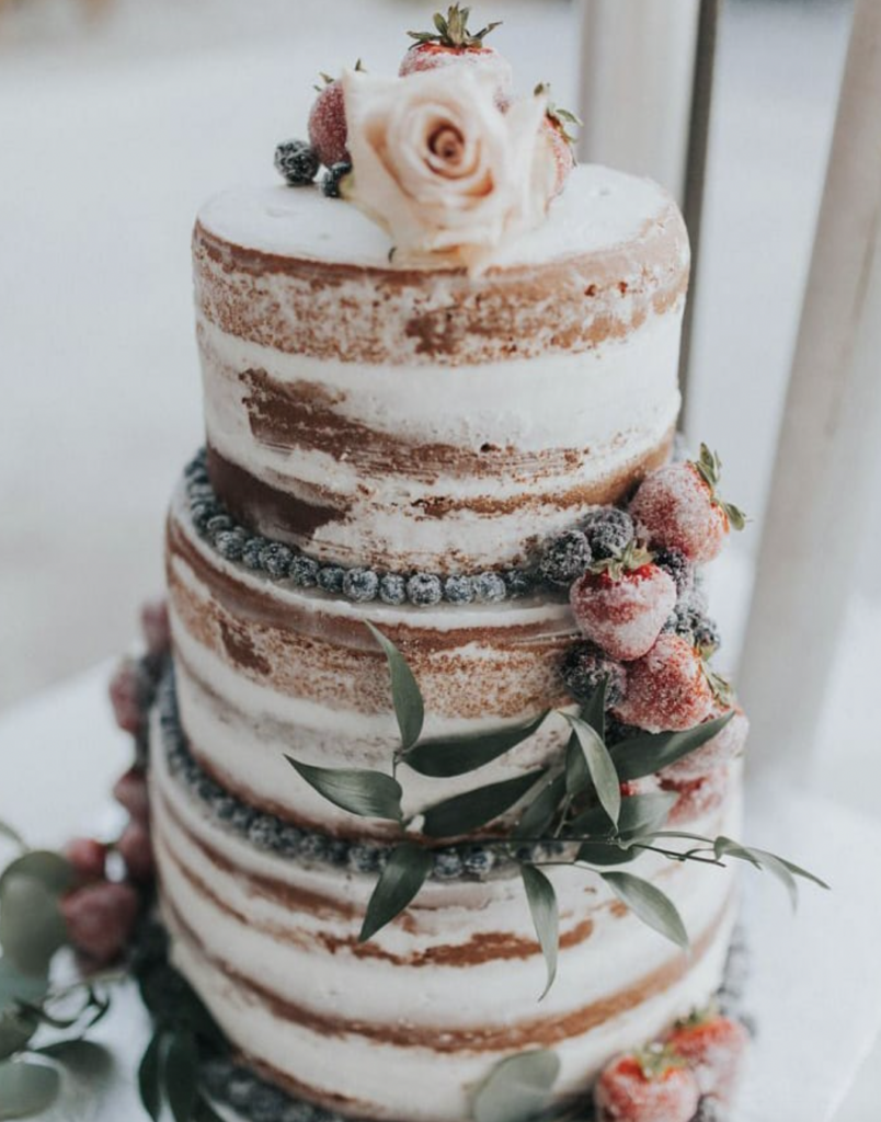 Semi Naked Boho Wedding Cake