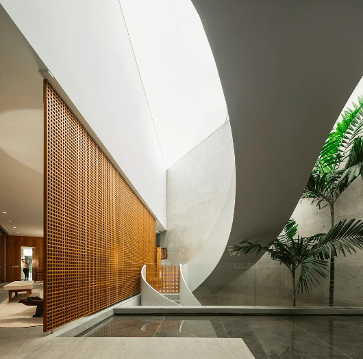 Curve Midcentury Modern Staircase